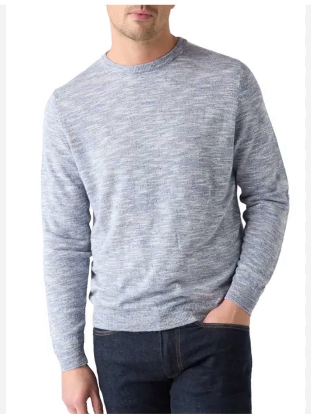 1901 Men's Heathered Light Grey Crewneck Sweater
